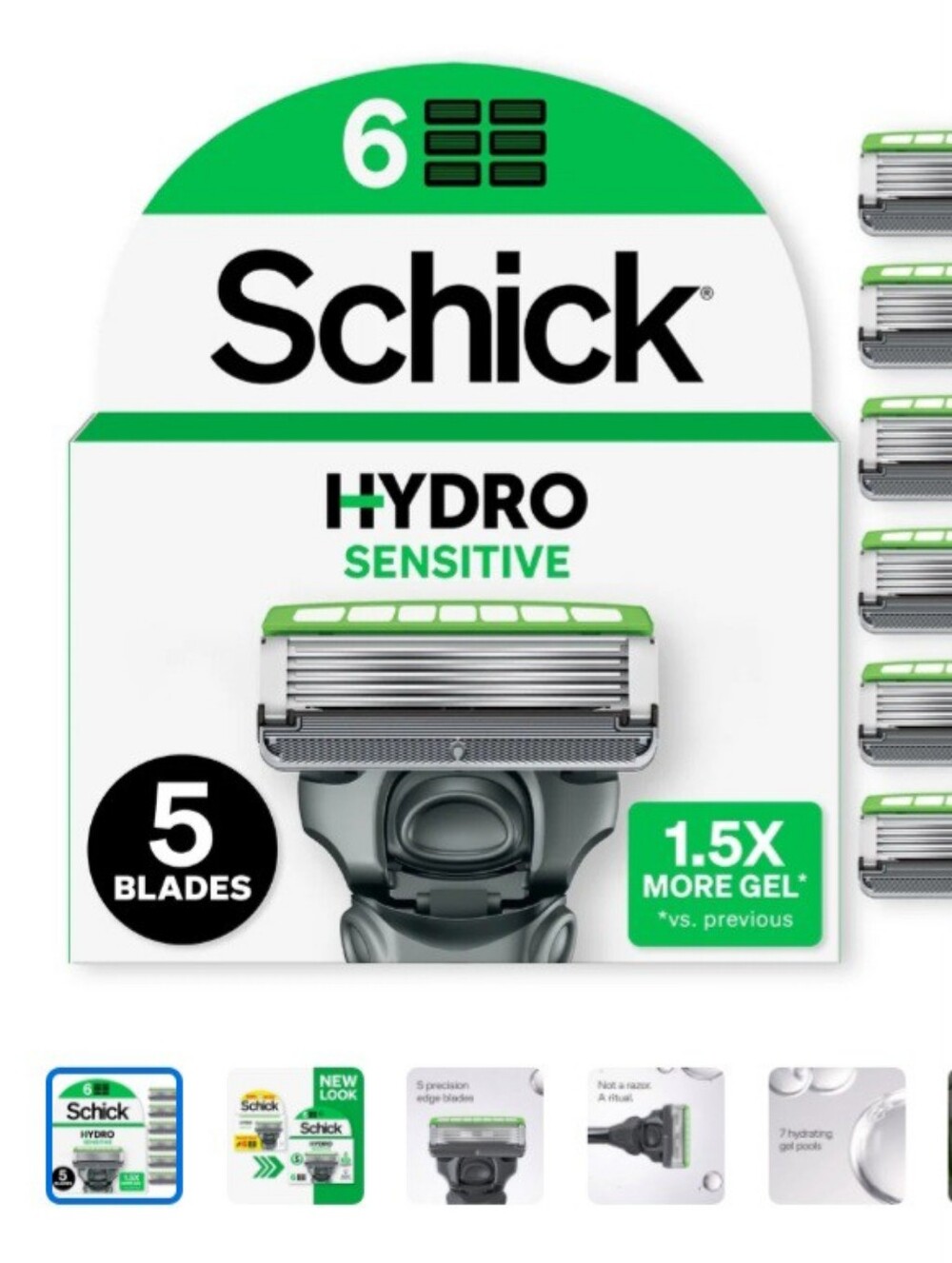 Schick Hydro Sensitive Razor Blade Refills - Green
